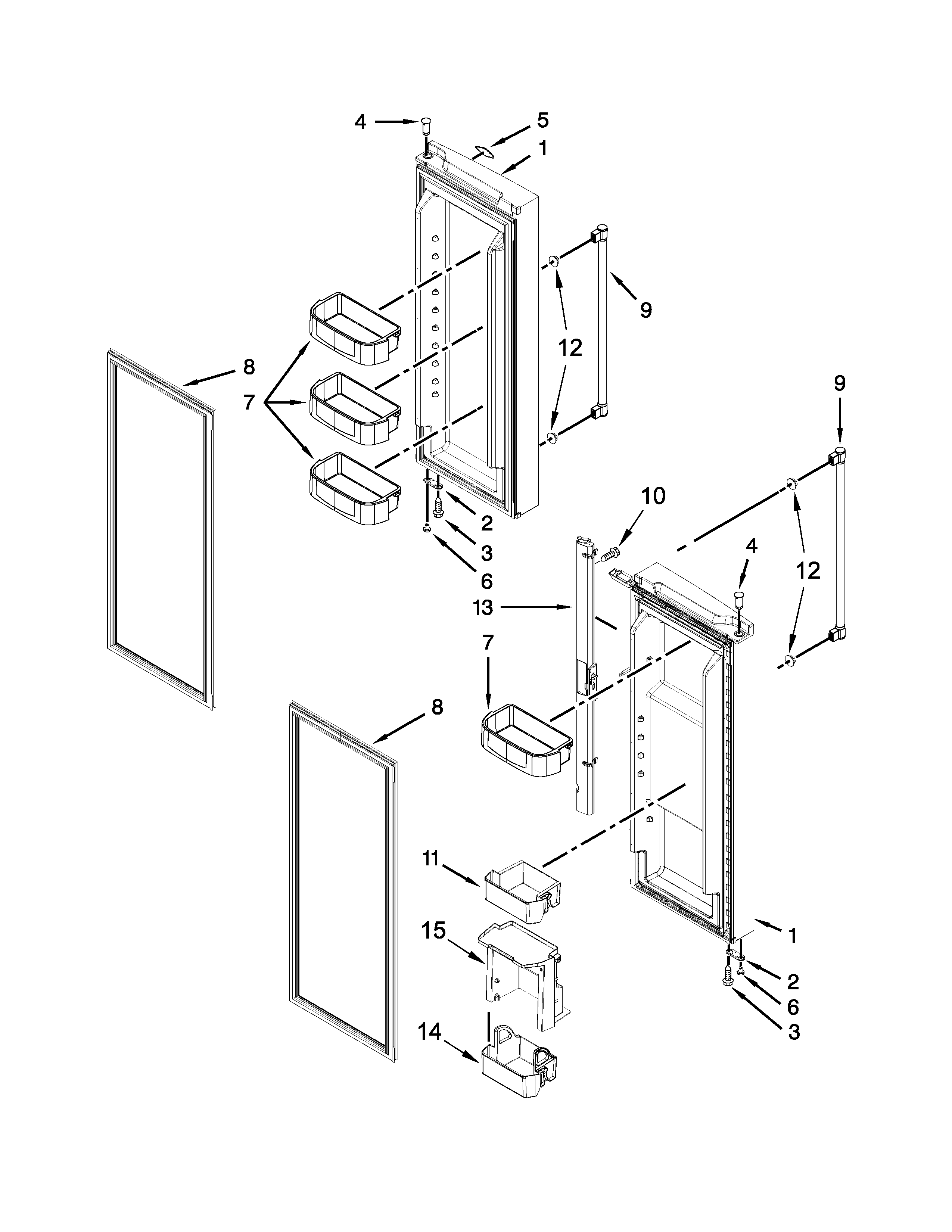 Refrigerator door parts