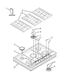 Cooktop, burner and grate parts