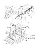Burner box, gas valves and switches