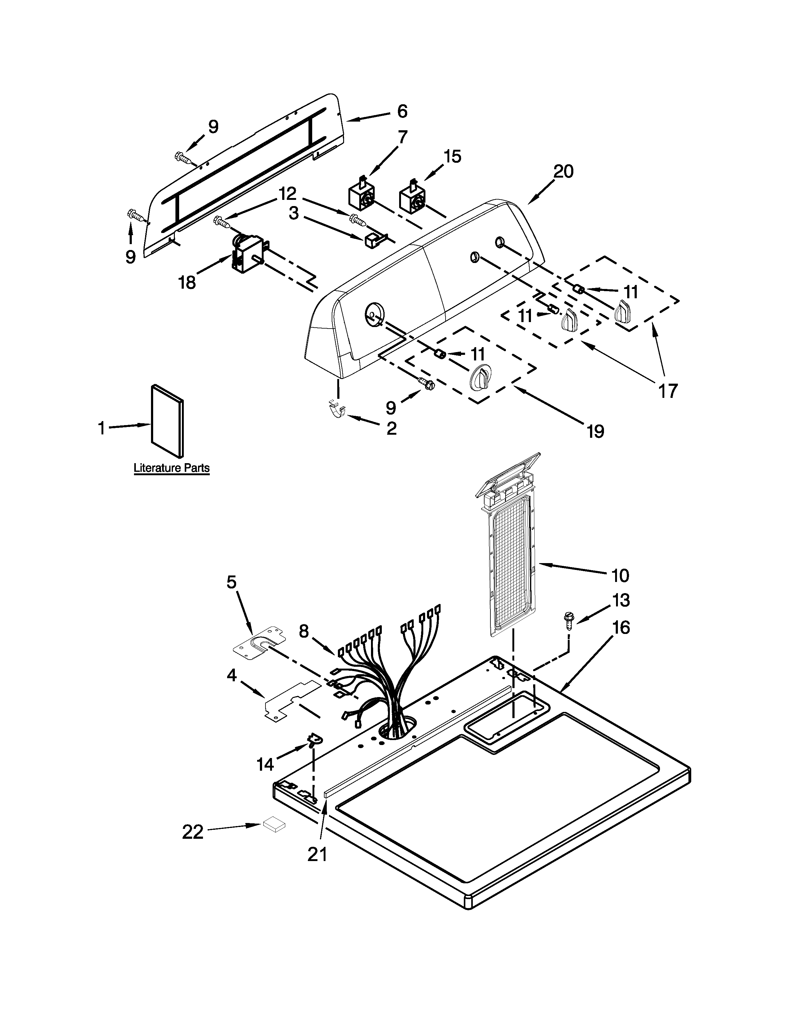 Top and console parts