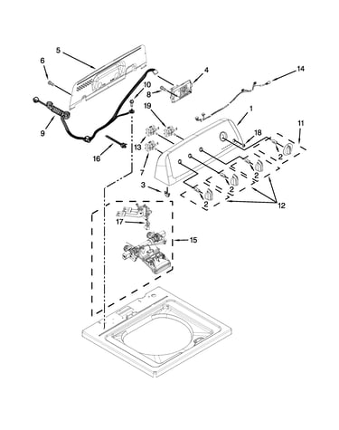 Controls and water inlet parts