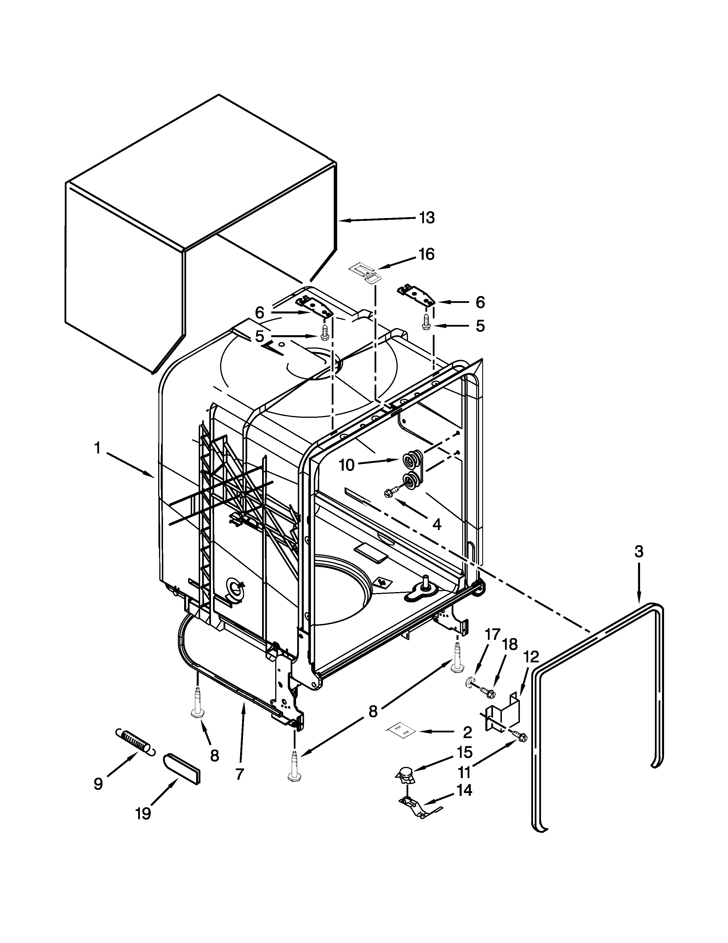 TUB AND FRAME PARTS