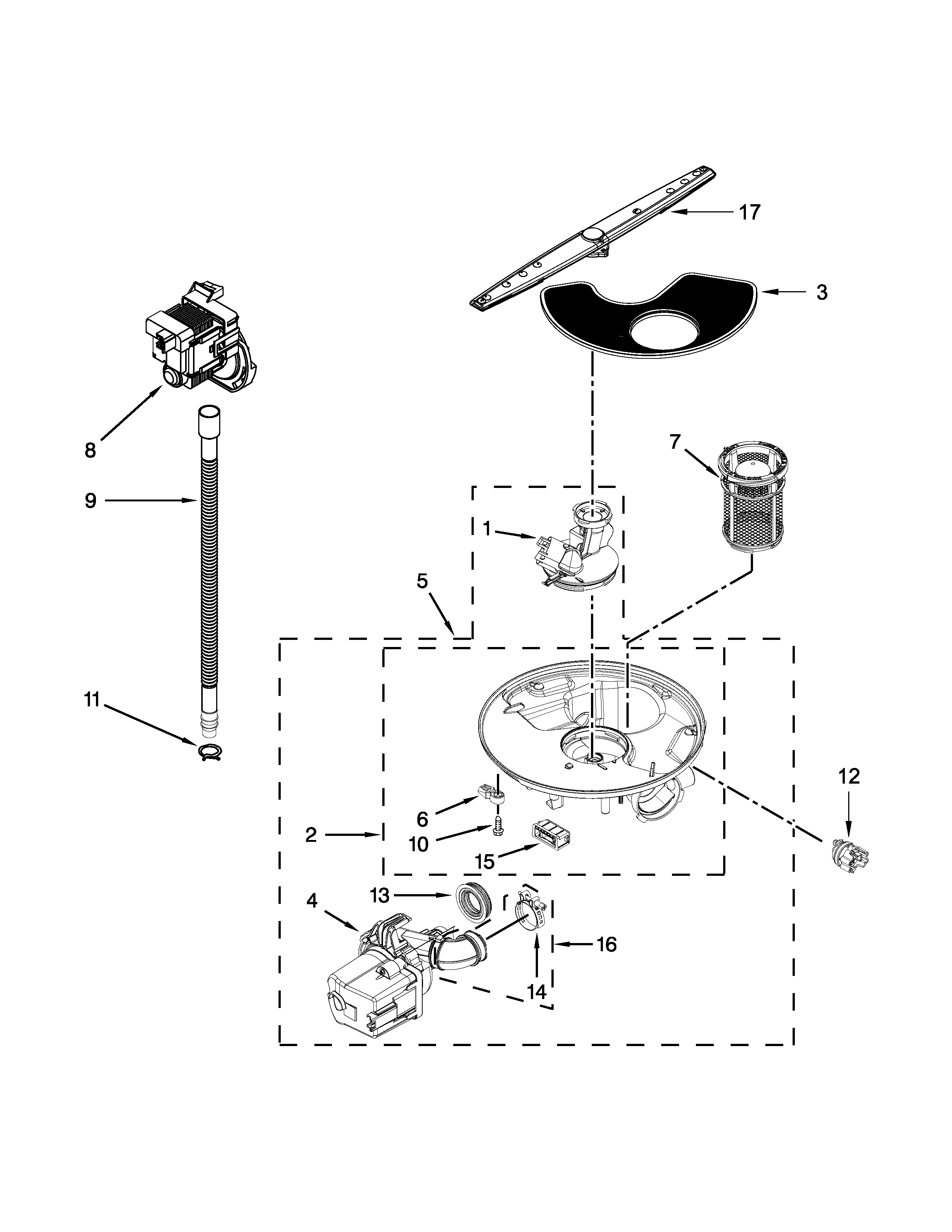 PUMP, WASHARM AND MOTOR PARTS