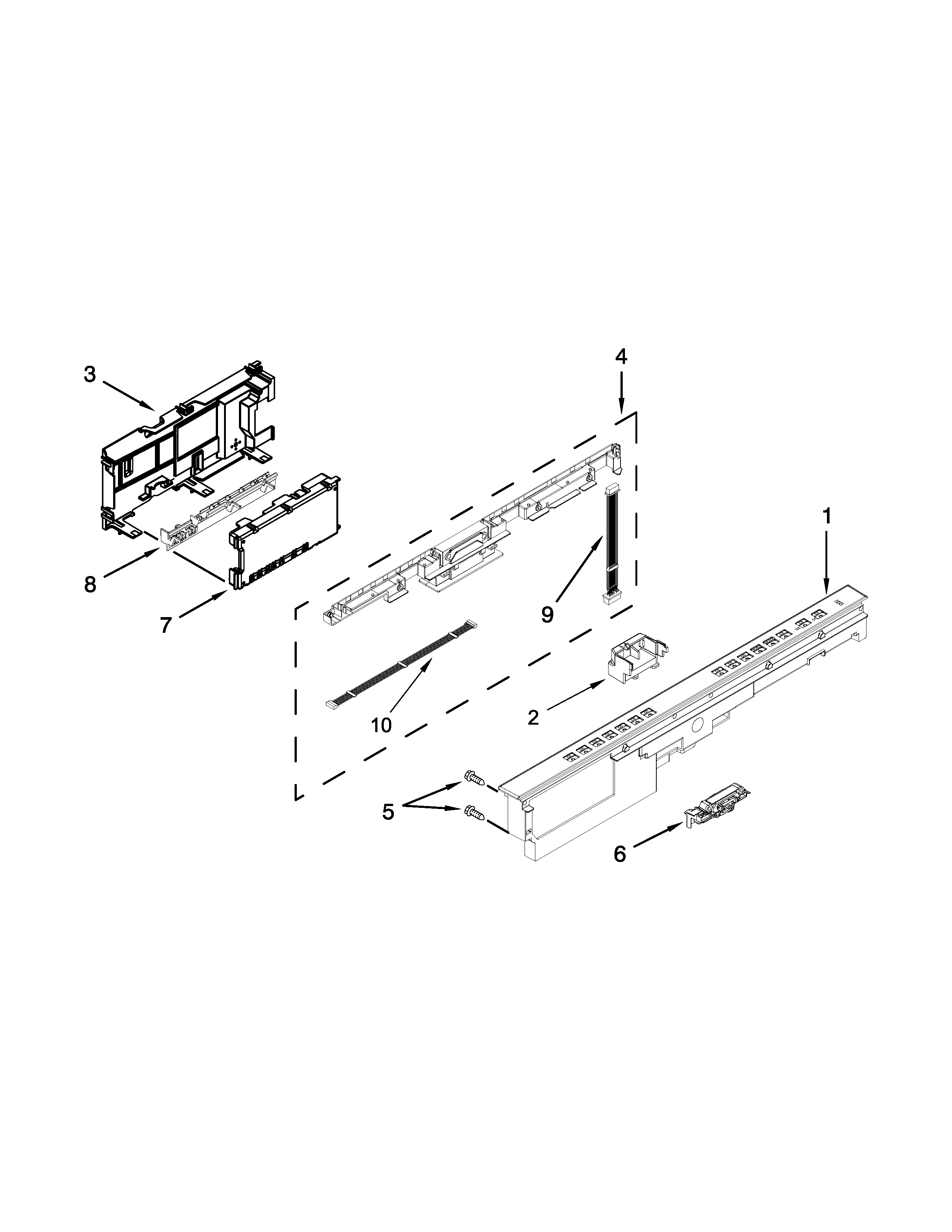 Control panel and latch parts