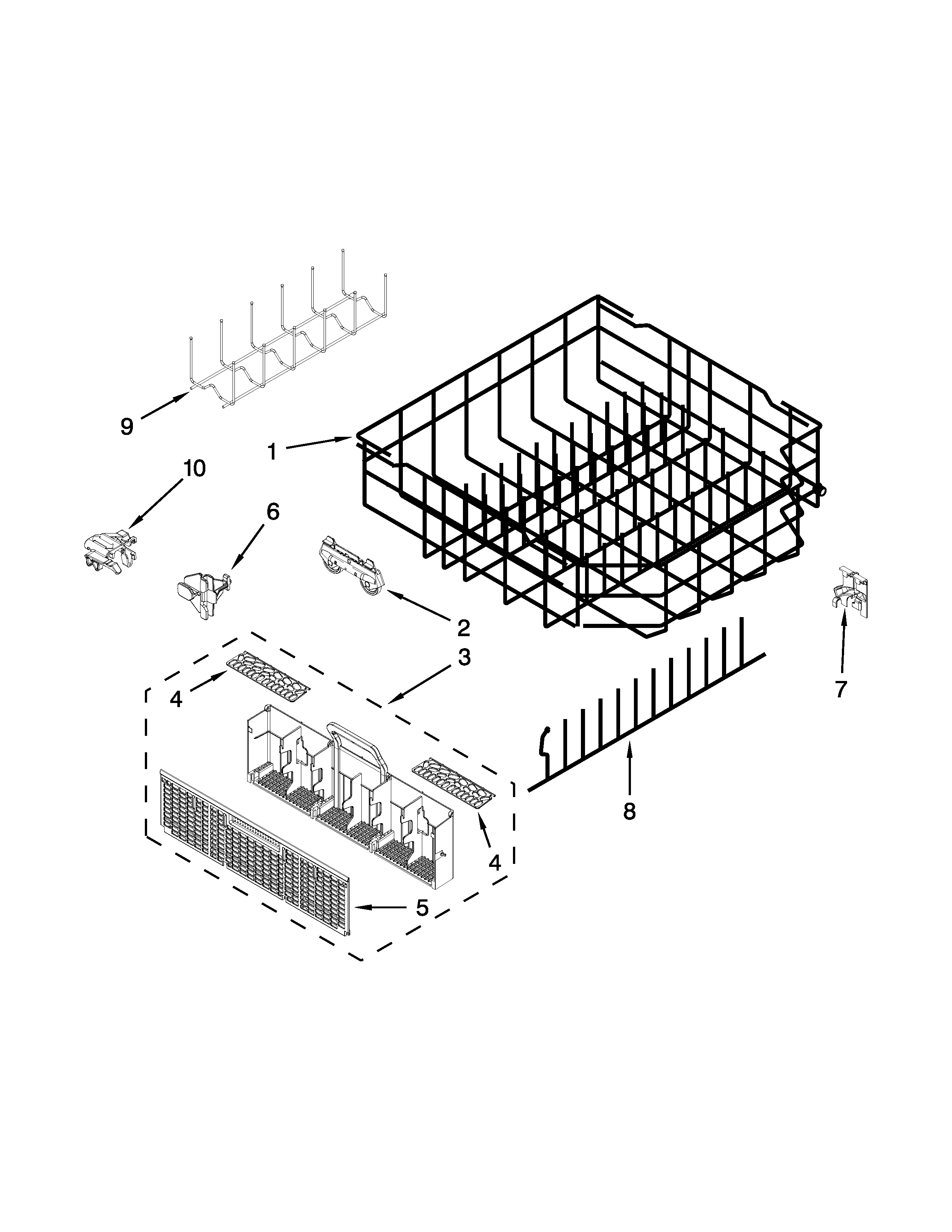 Lower rack parts