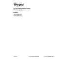 Whirlpool WFG505M0BB0 cover sheet diagram