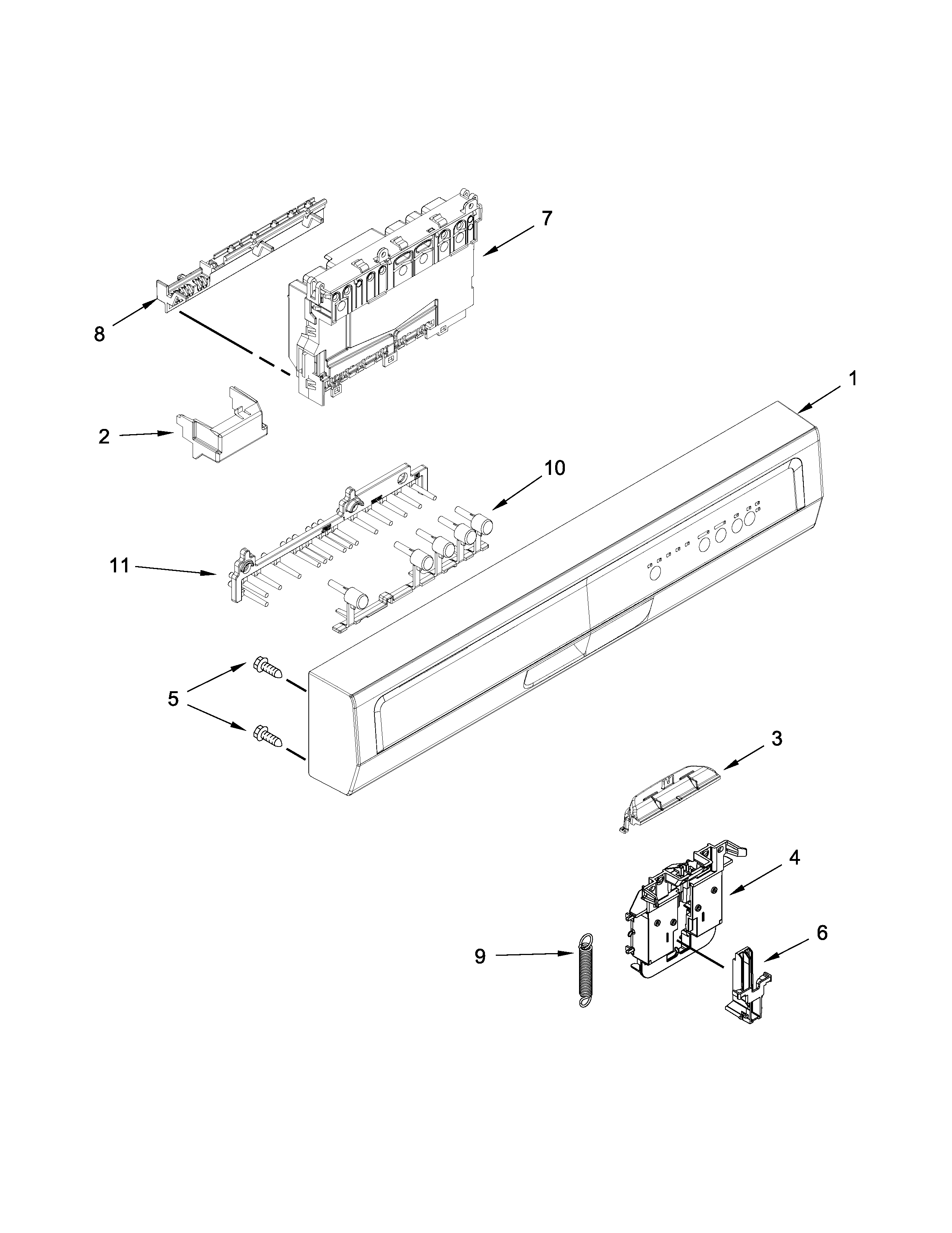 CONTROL PANEL AND LATCH PARTS