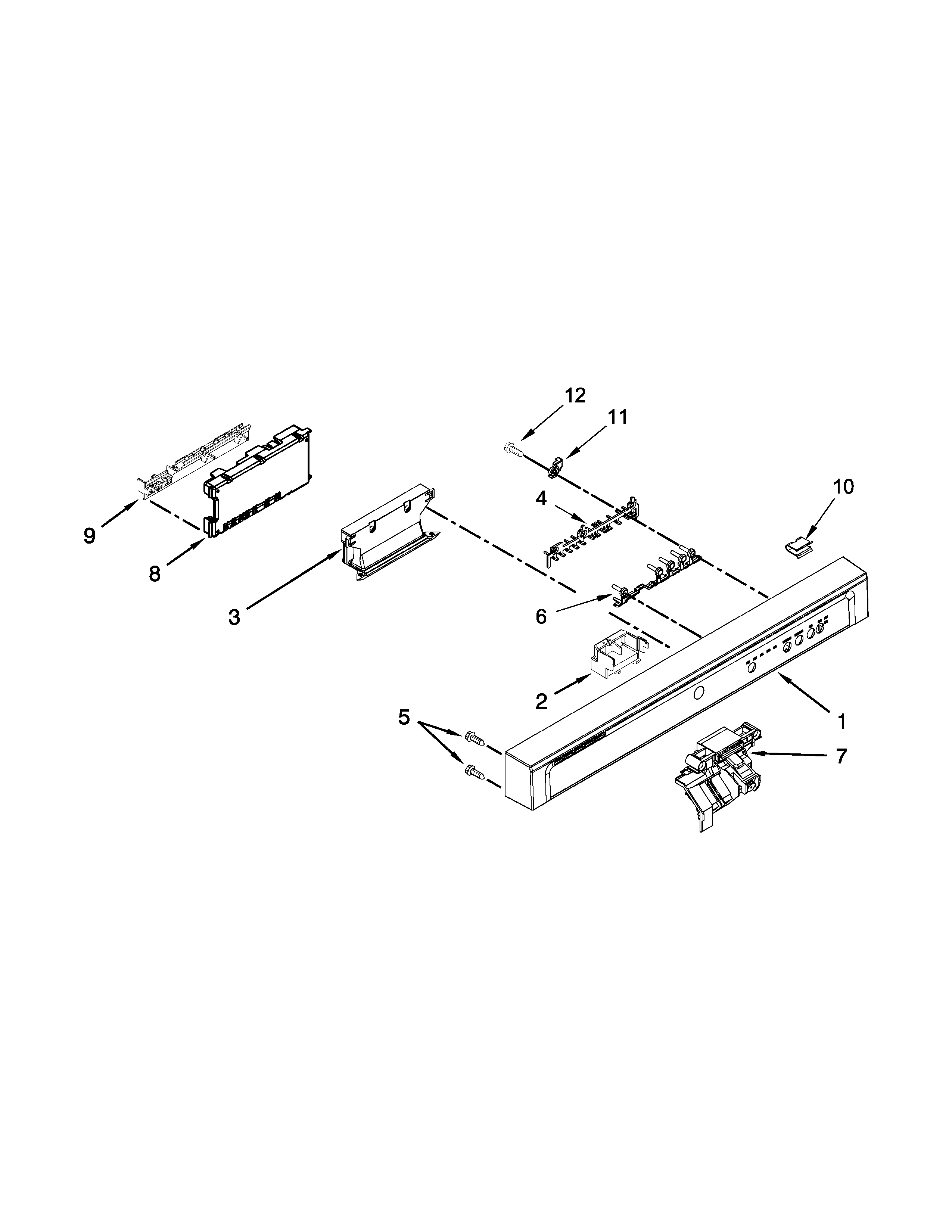 Control panel and latch parts