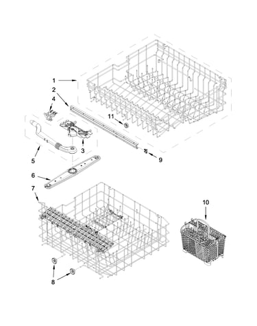 Upper and lower rack parts