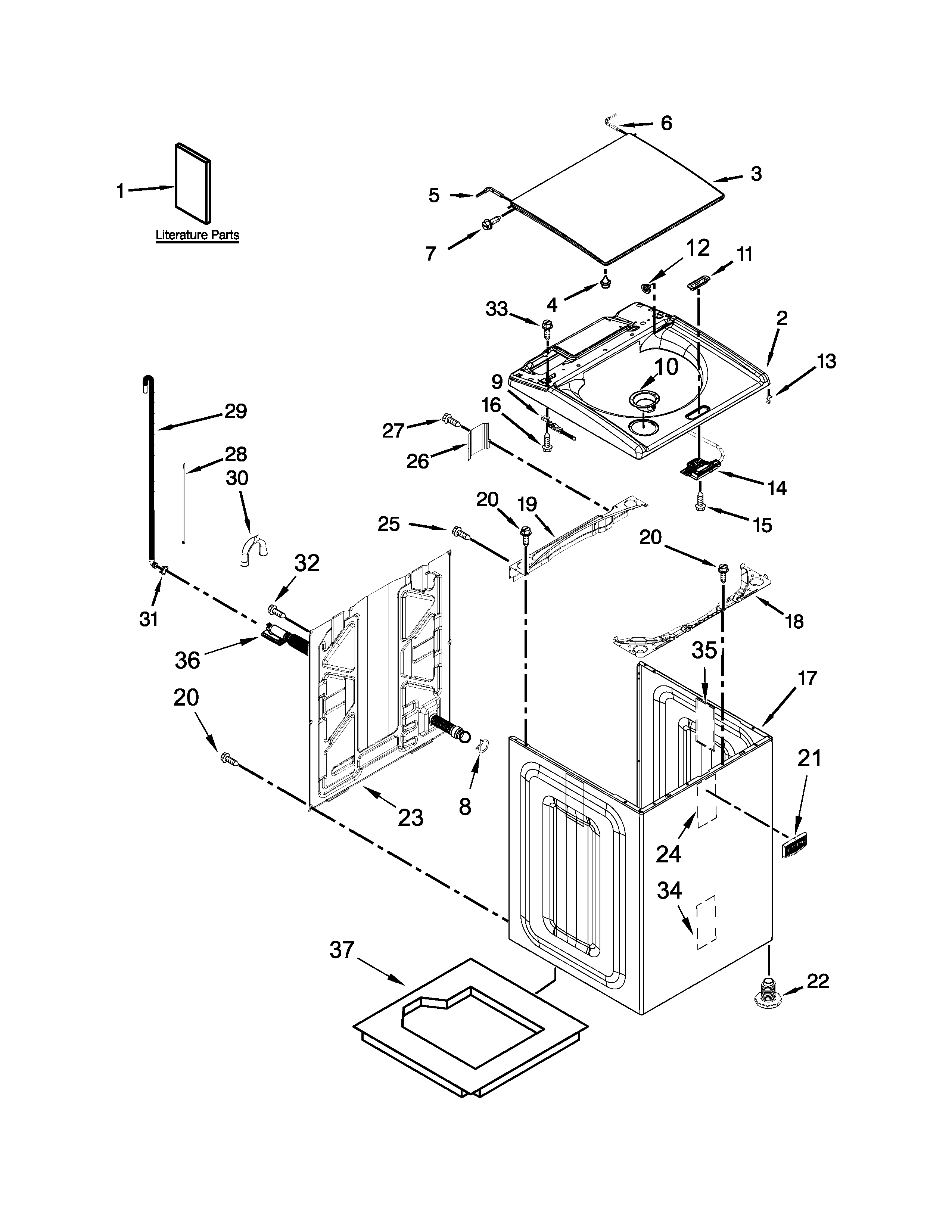 Top and cabinet parts