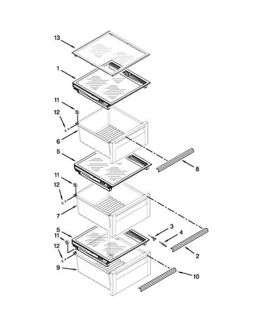 Refrigerator shelf parts