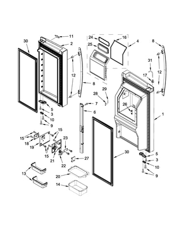 Refrigerator door parts