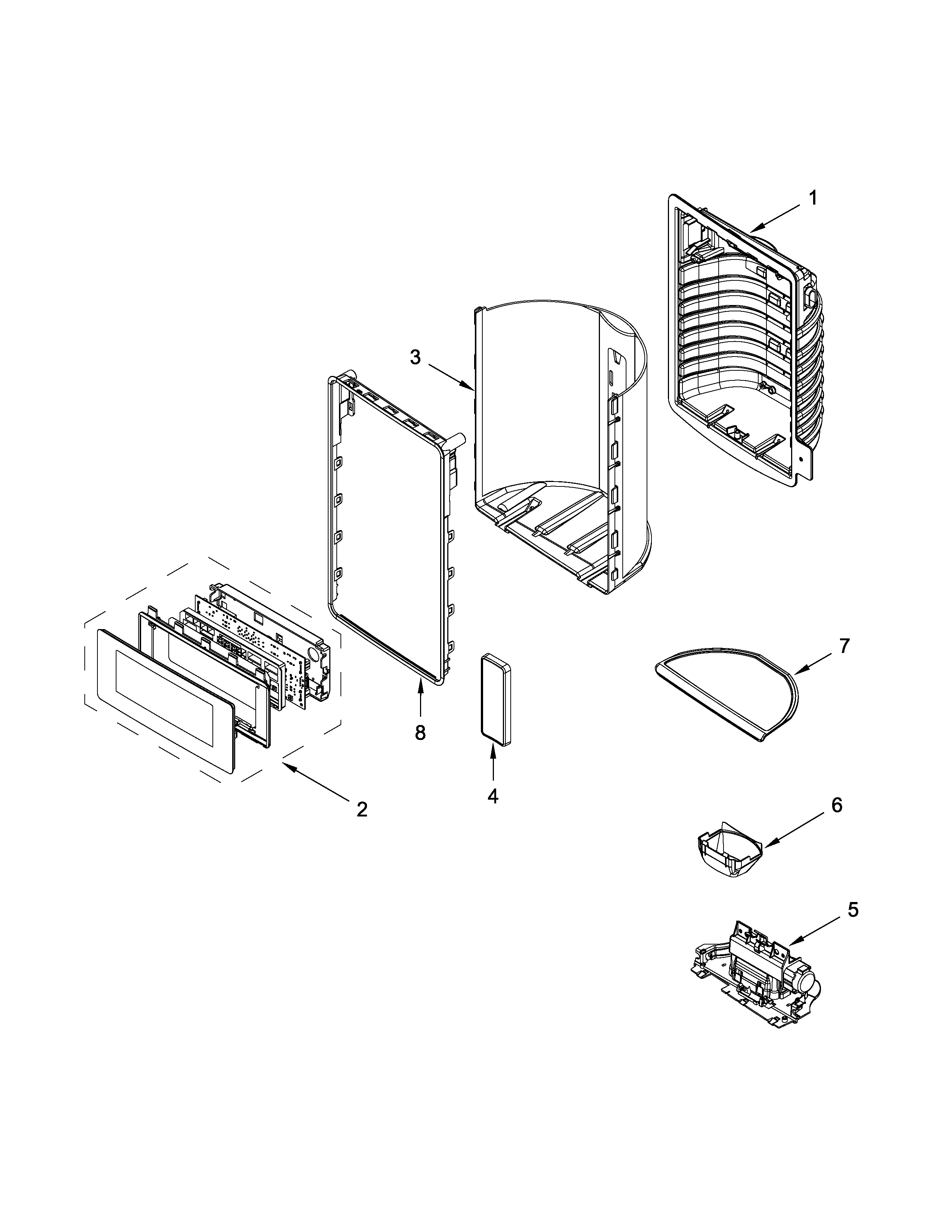 Dispenser front parts
