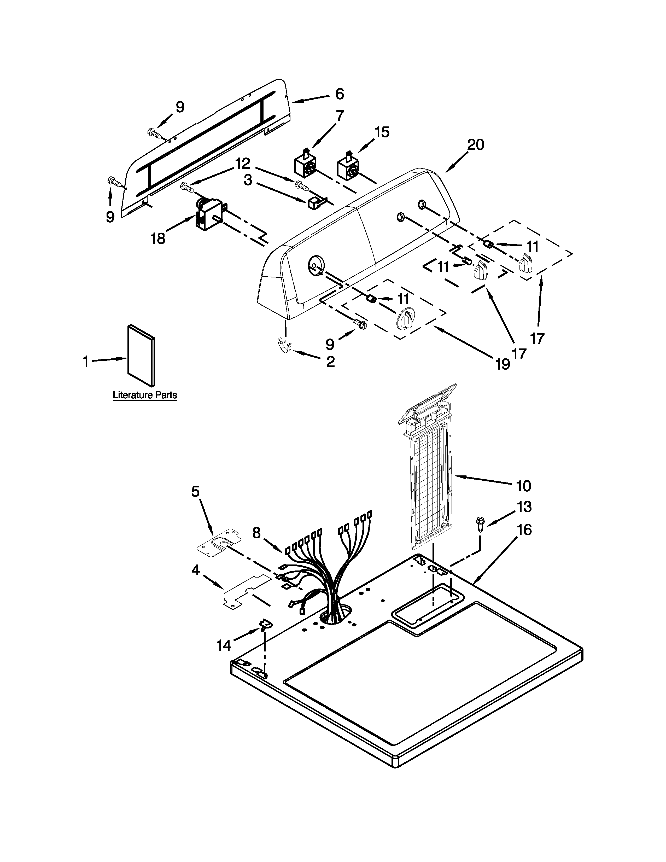 Top and console parts