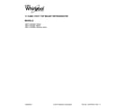 Whirlpool WRT111SFDW01 cover sheet diagram