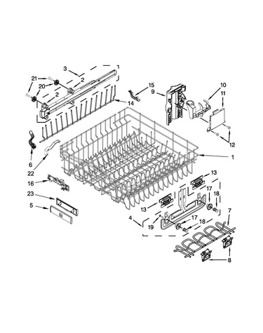 Upper rack and track parts