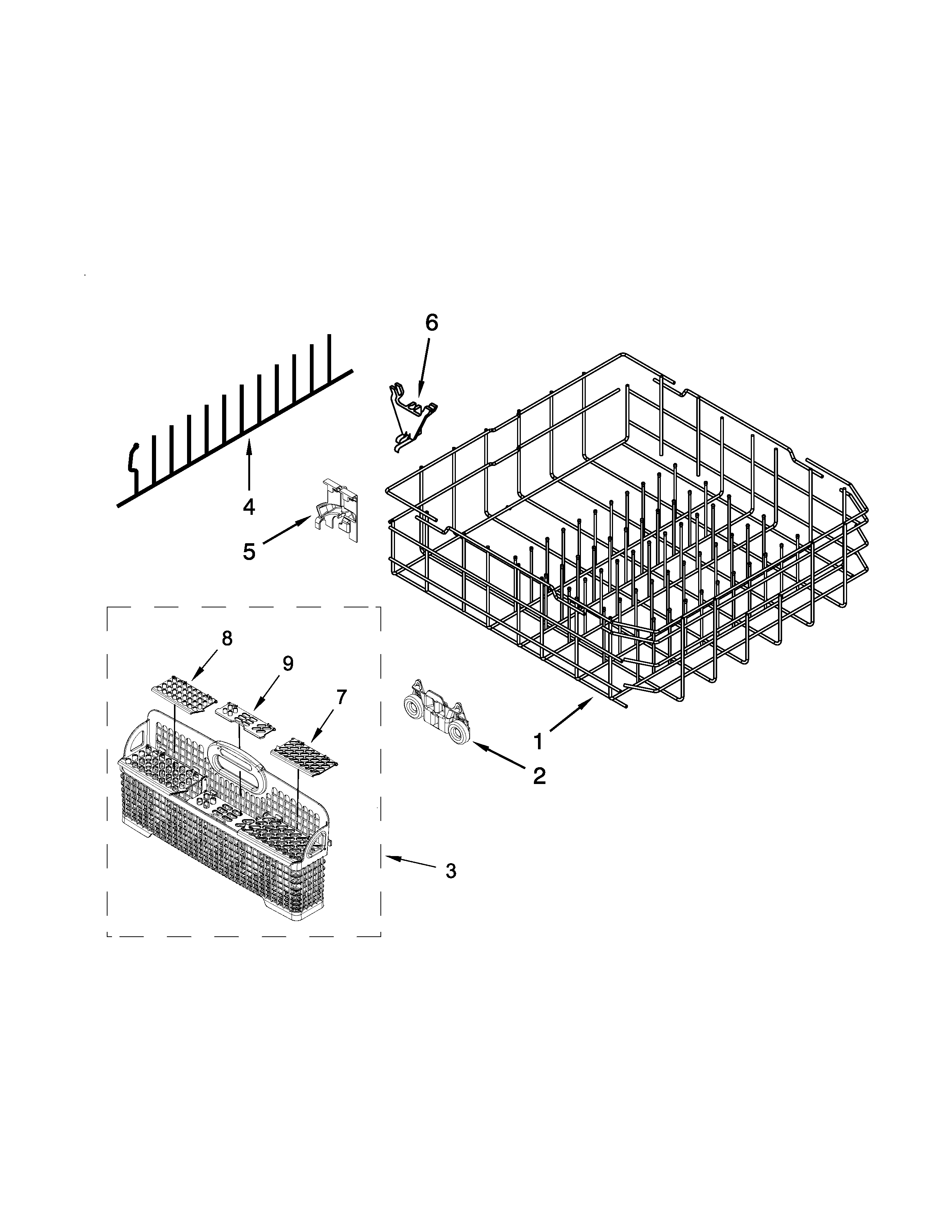 Lower rack parts