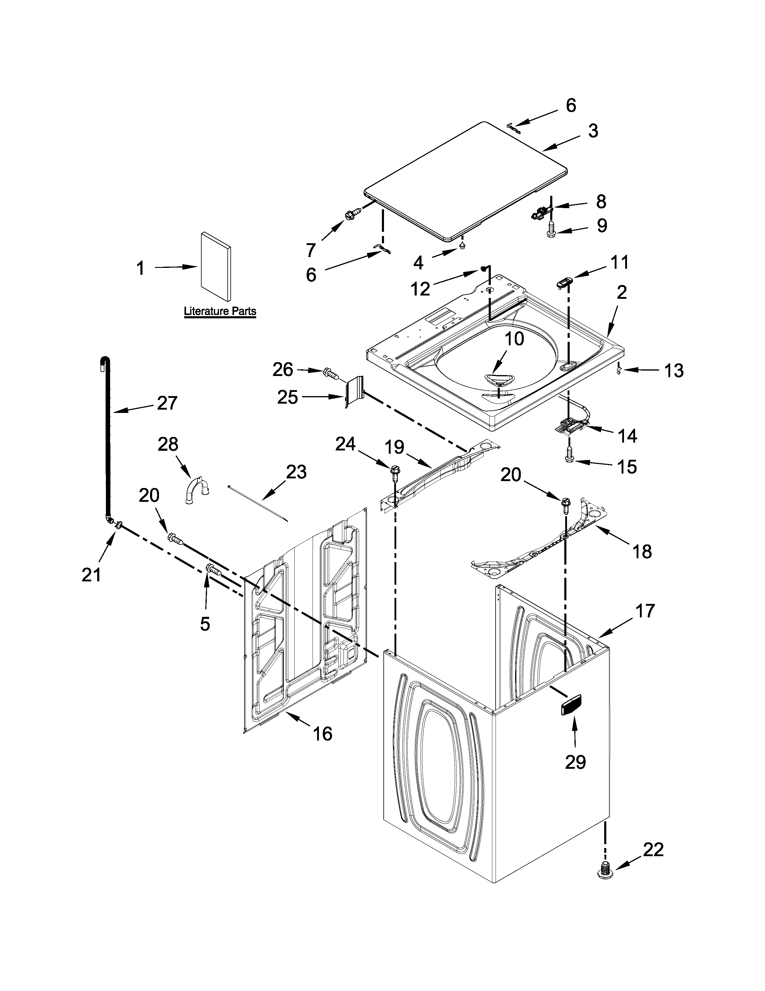 Top and cabinet parts