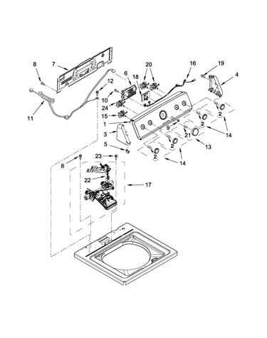 Controls and water inlet parts