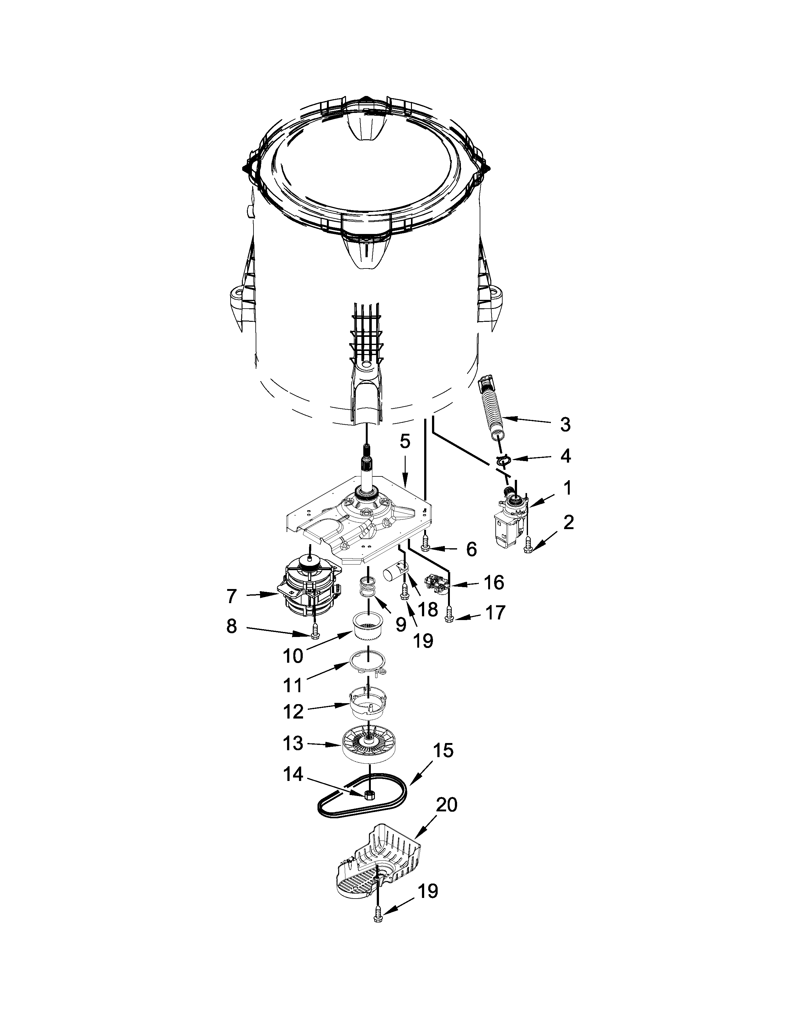 Gearcase, motor and pump parts