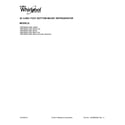 Whirlpool WRF560SFYB02 cover sheet diagram