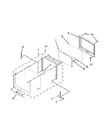 Lower oven door parts