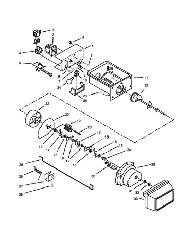 Motor & ice container parts