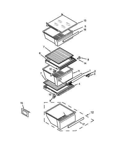 Refrigerator shelf parts