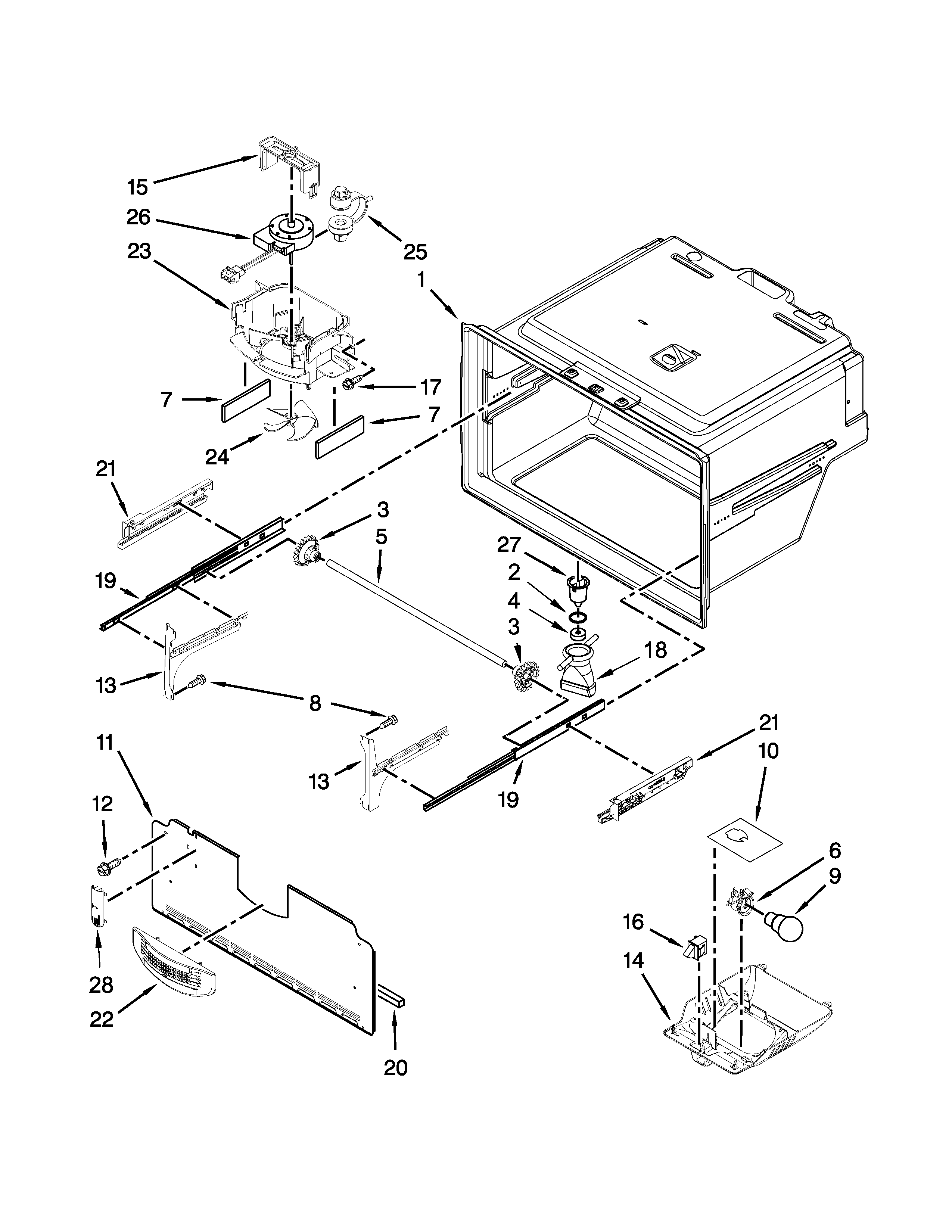 Freezer liner parts