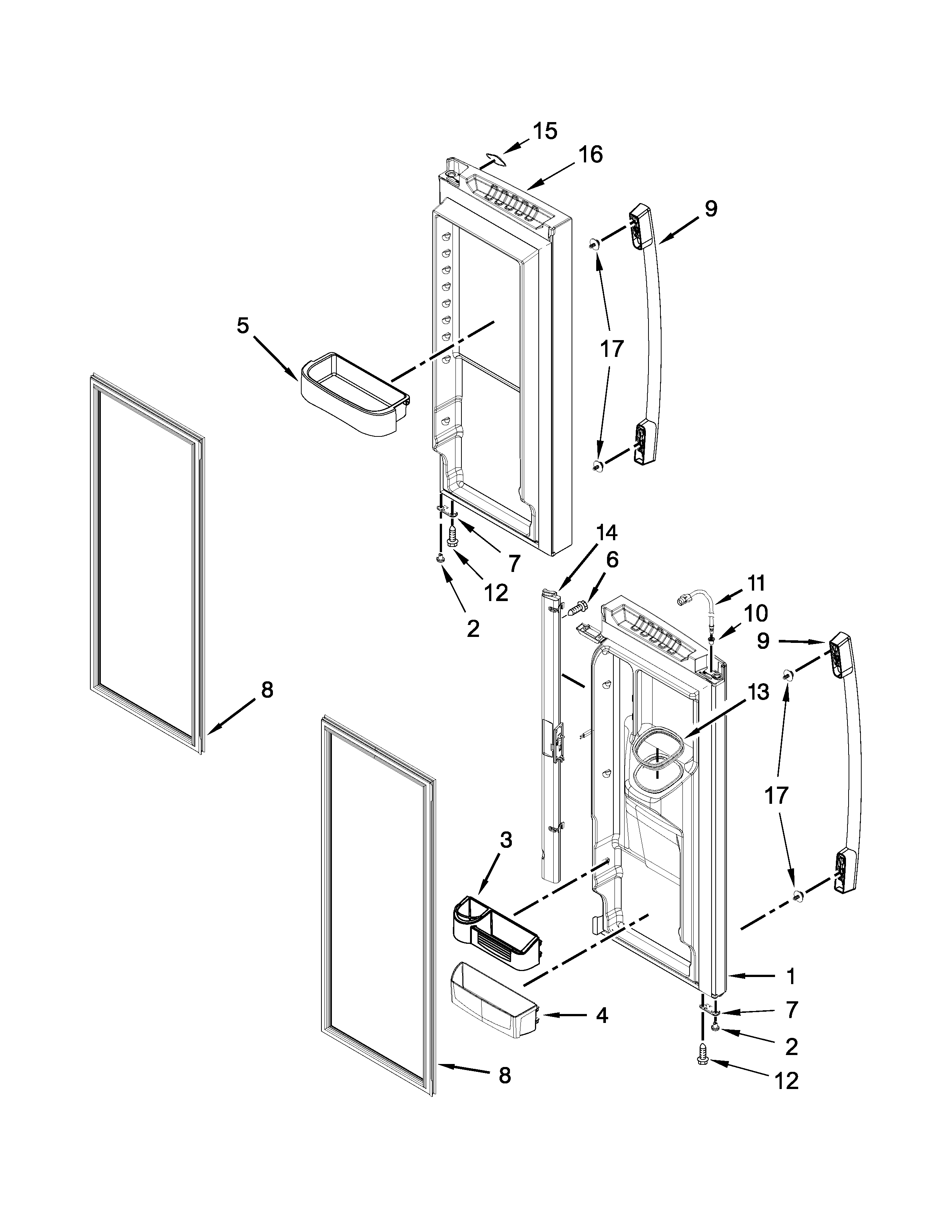 Refrigerator door parts