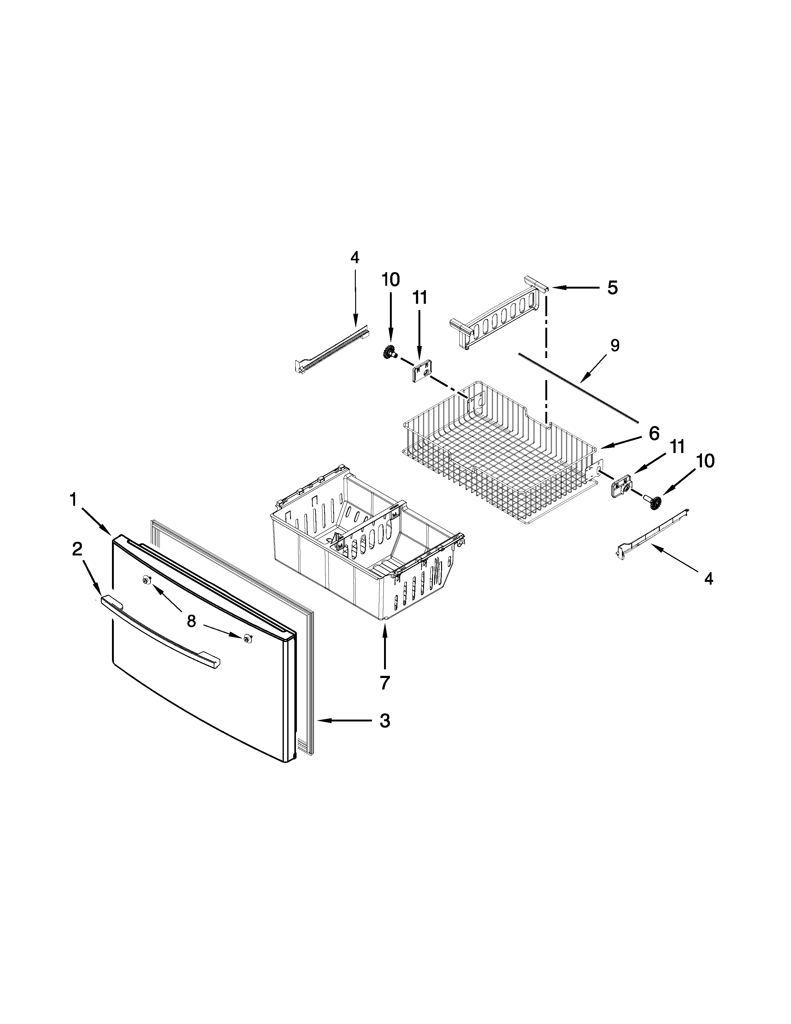 Freezer door parts