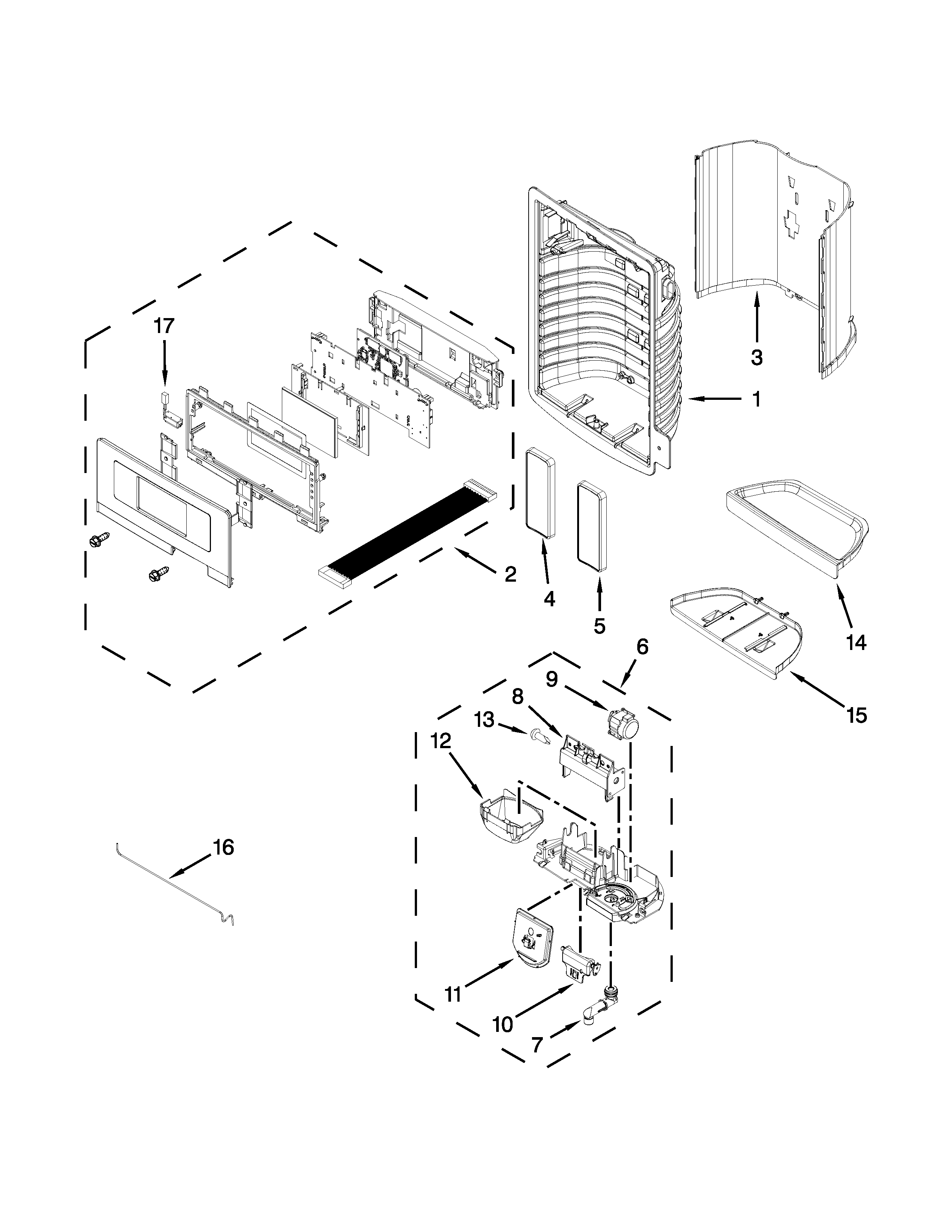 Dispenser front parts