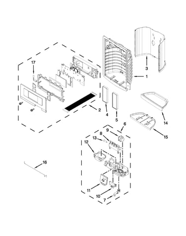 Dispenser front parts