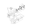 Whirlpool GI6FDRXXB08 motor and ice container parts diagram