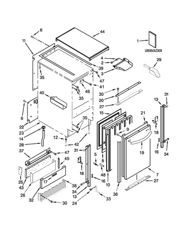Cabinet, door and liner parts