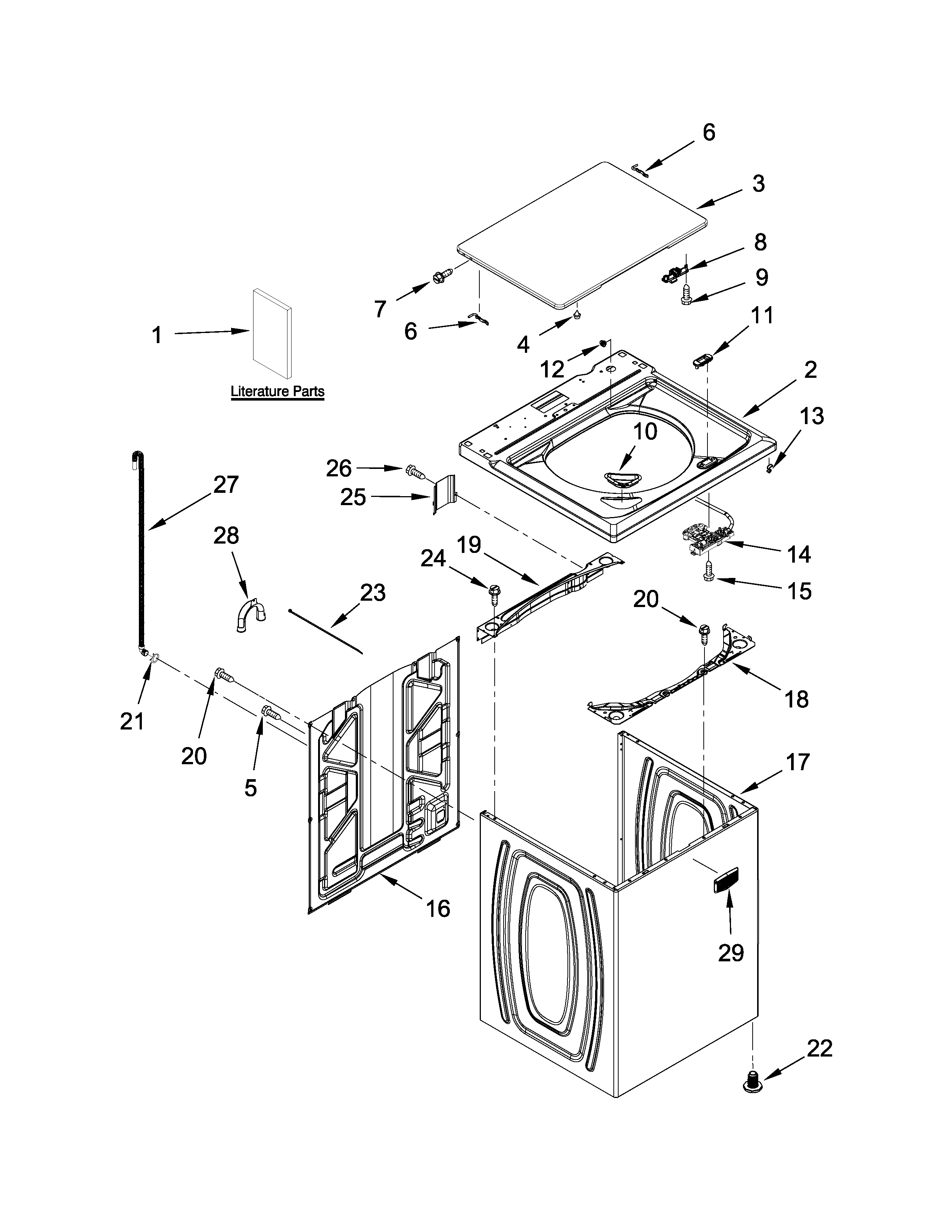 Top and cabinet parts