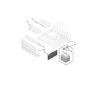 KitchenAid KUDH03DTBL2 upper and lower rack parts diagram
