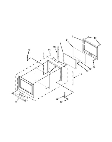 Lower oven door parts