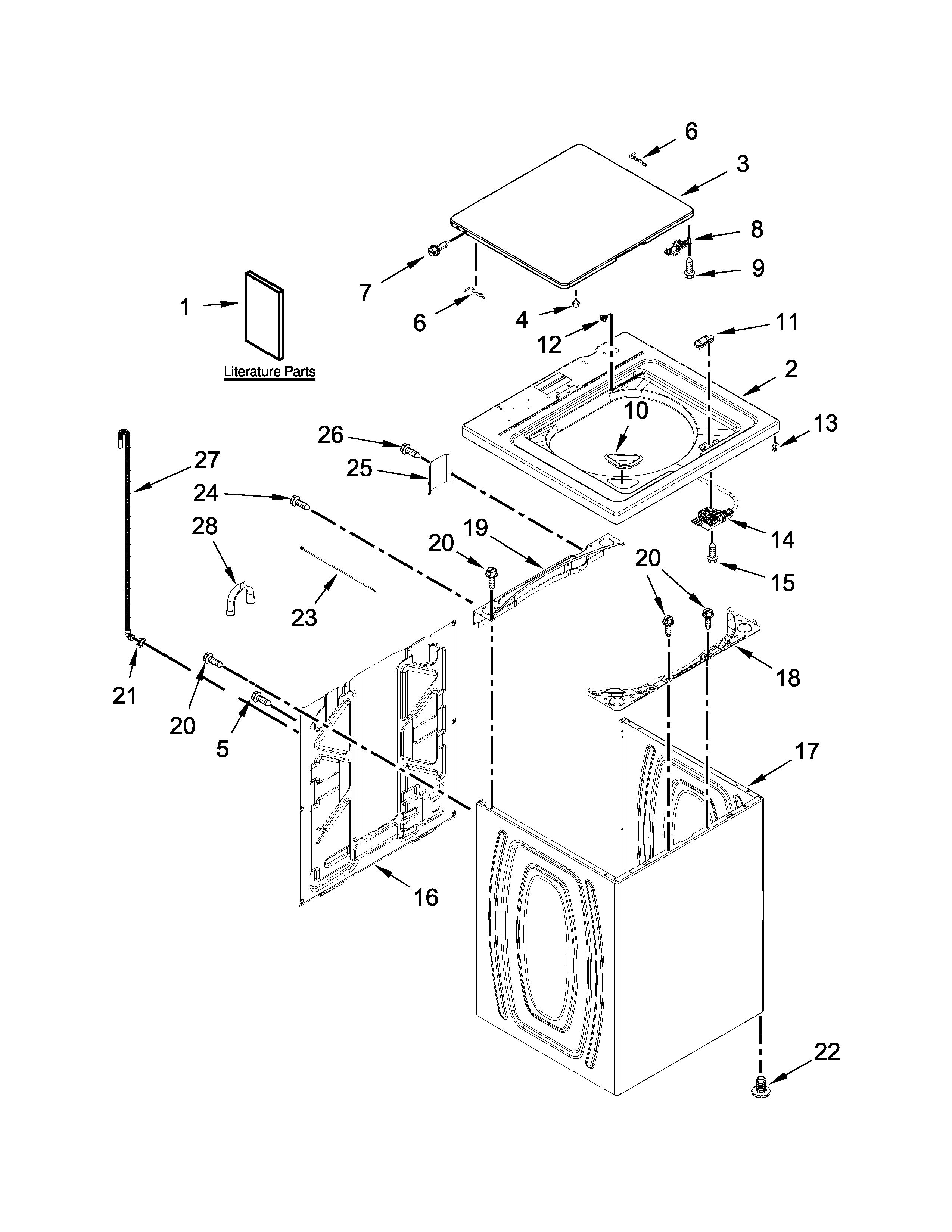 Top and cabinet parts