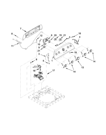 Controls and water inlet parts