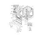Maytag MLE26PDBZW0 lower cabinet and front panel parts diagram