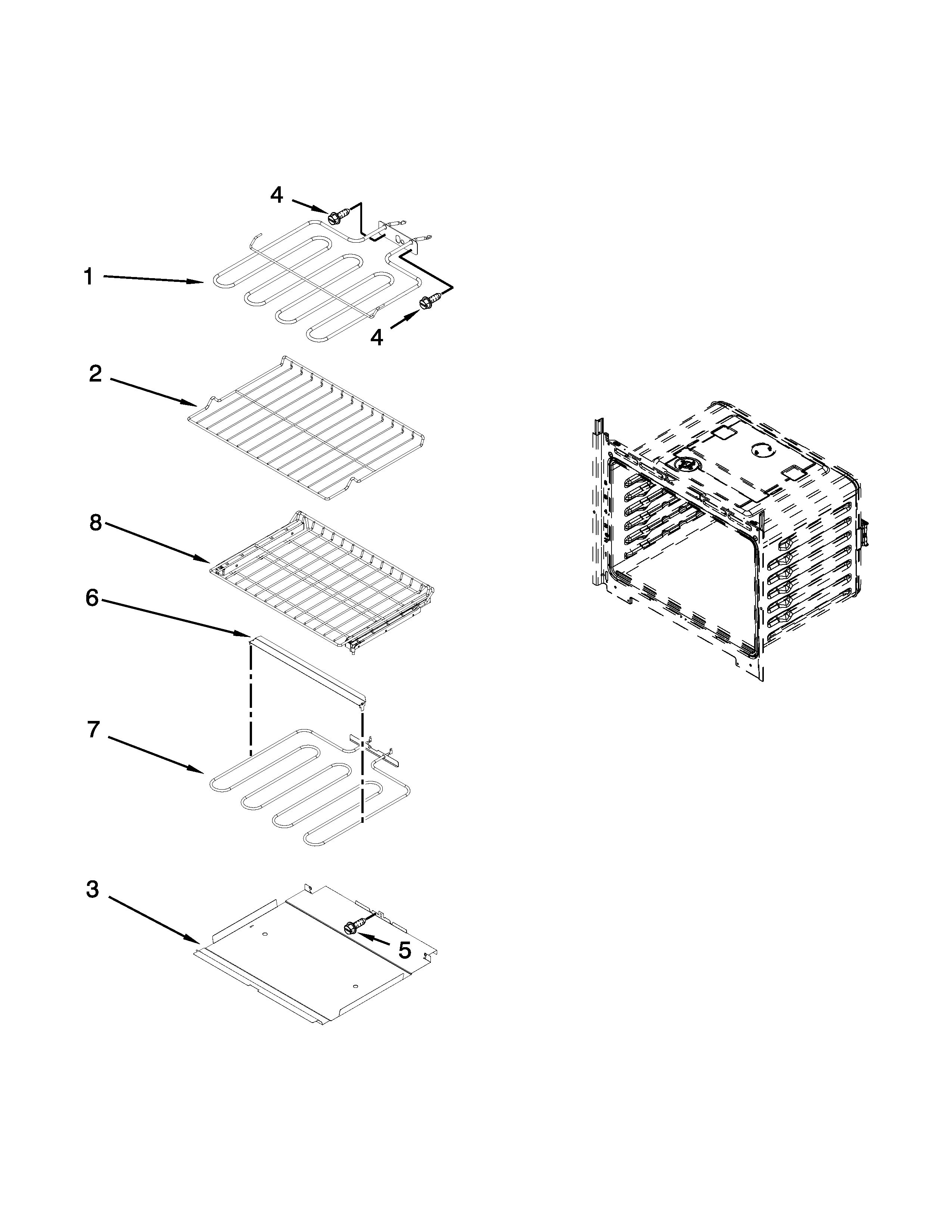 Internal oven parts