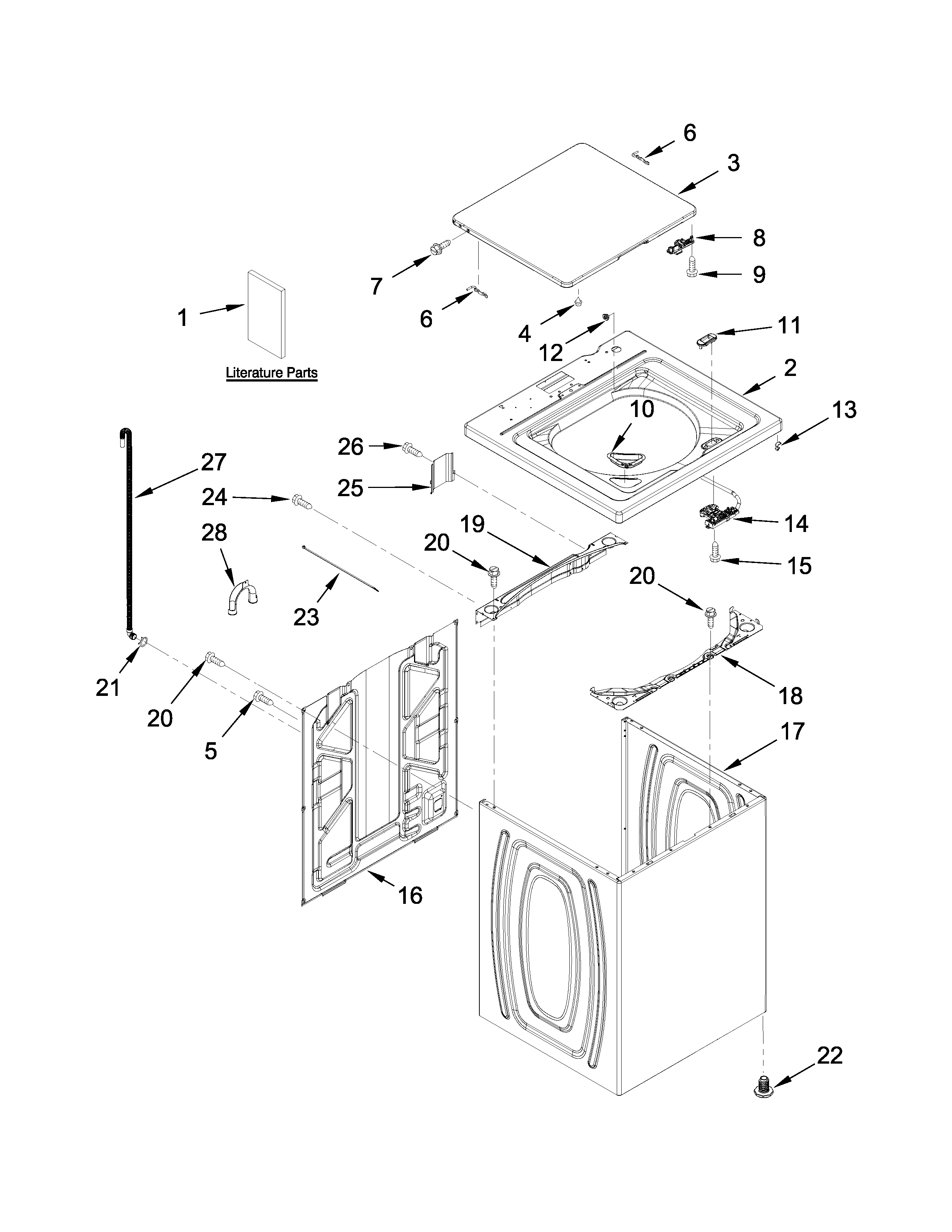 Top and cabinet parts