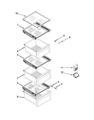 Refrigerator shelf parts