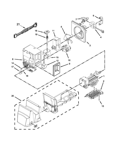Motor and ice container parts