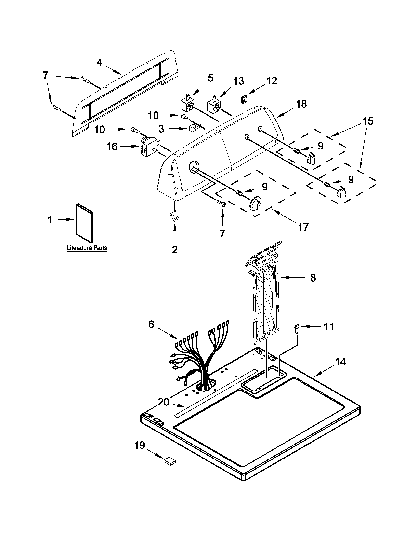 Top and console parts