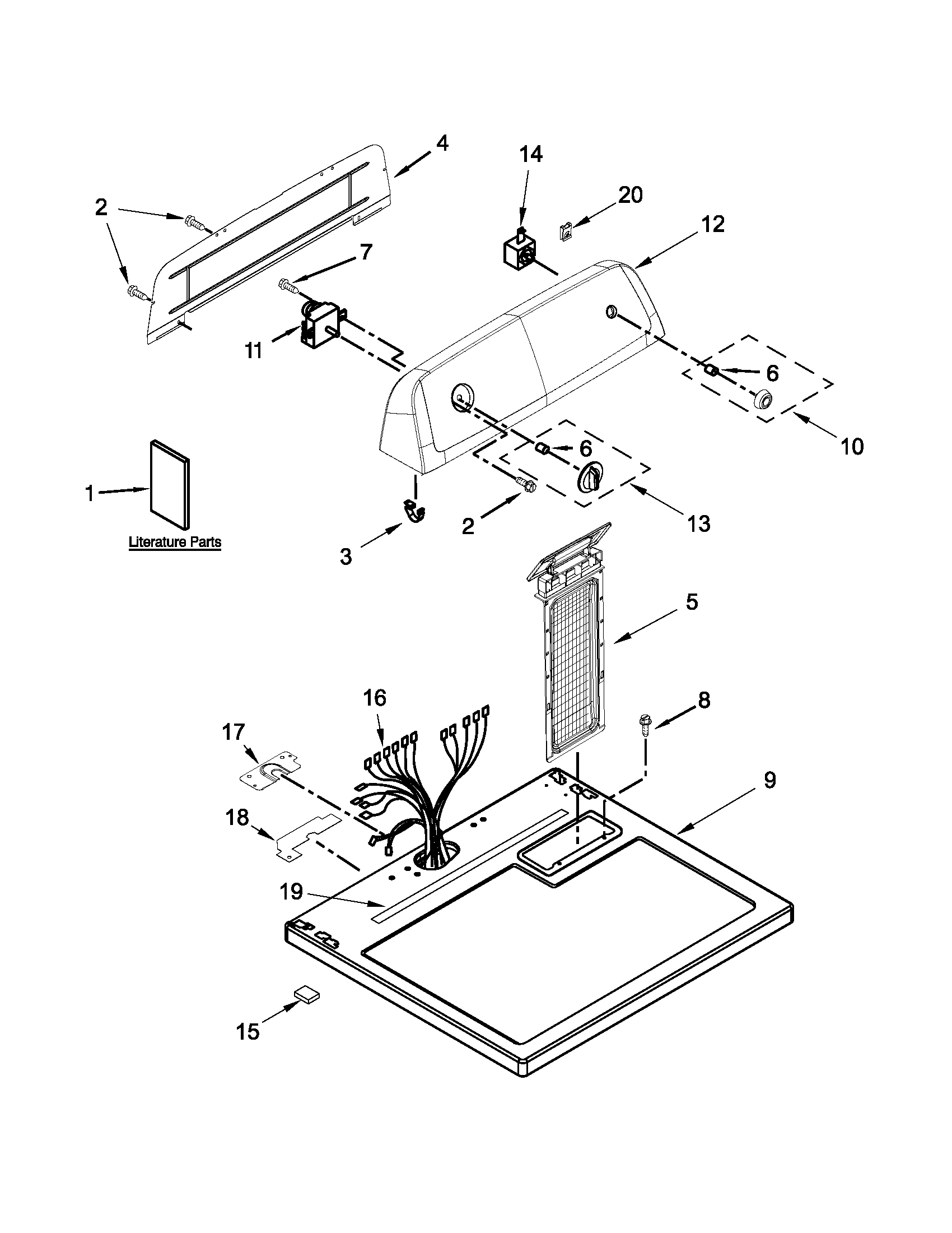 Top and console parts
