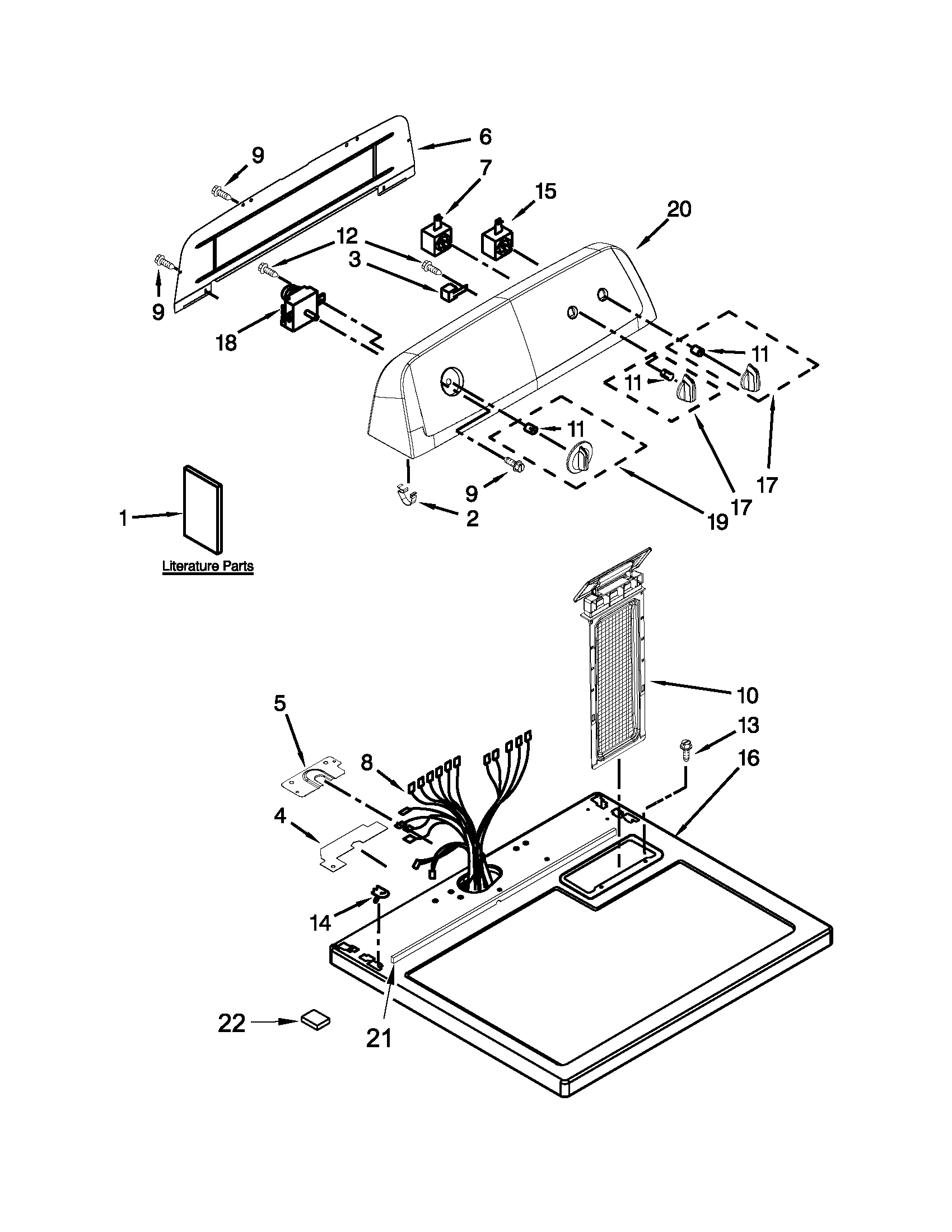 Top and console parts