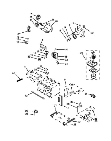Cabinet and stirrer parts