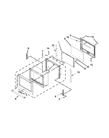 Lower oven door parts